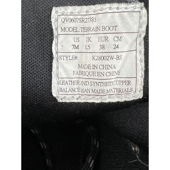 Ryka Terrain Boot Black Suede Leather Ankle Hiking Boots Women's Size 7M - Picture 4 of 6